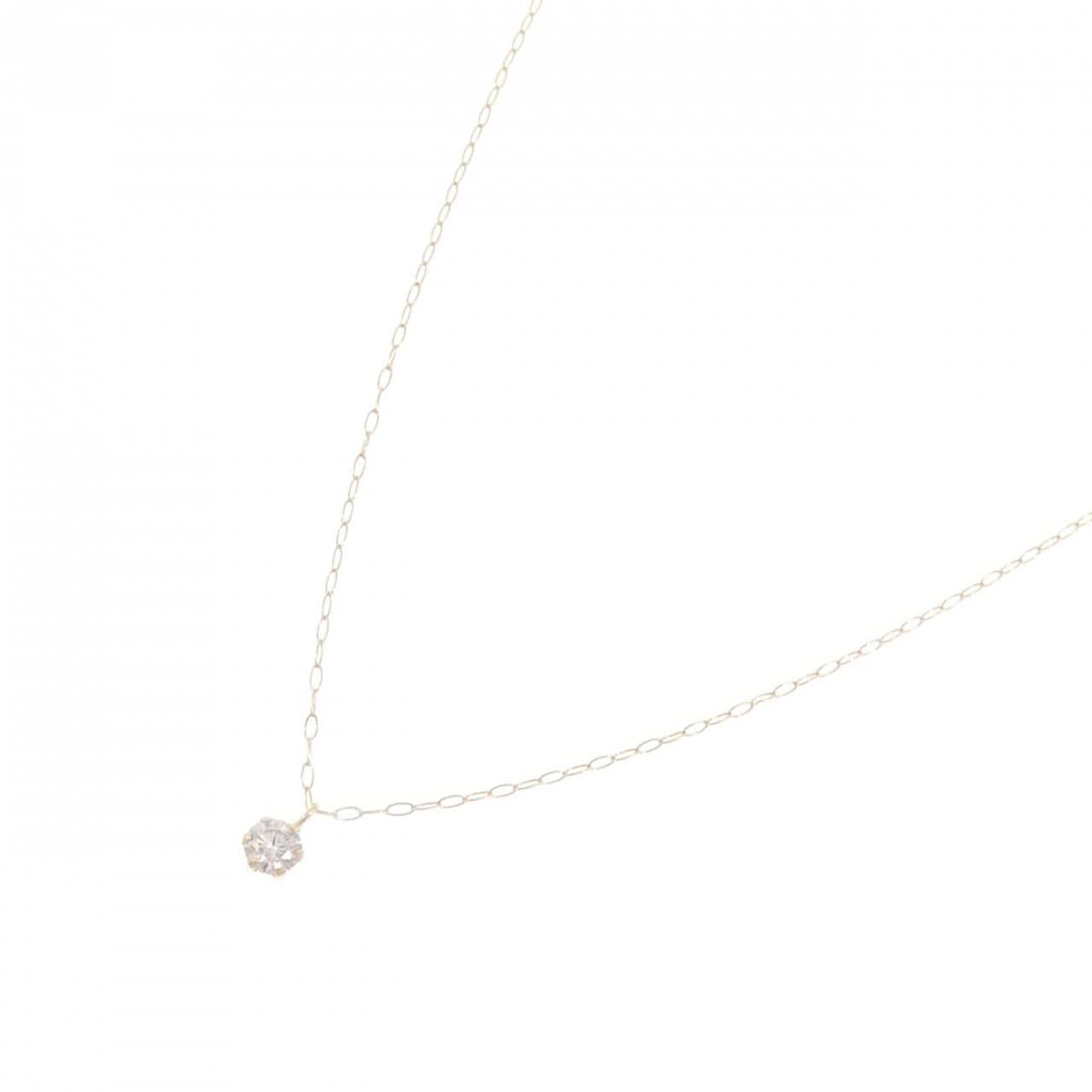 K18YG ソリティア ダイヤモンド ネックレス 0.10CT