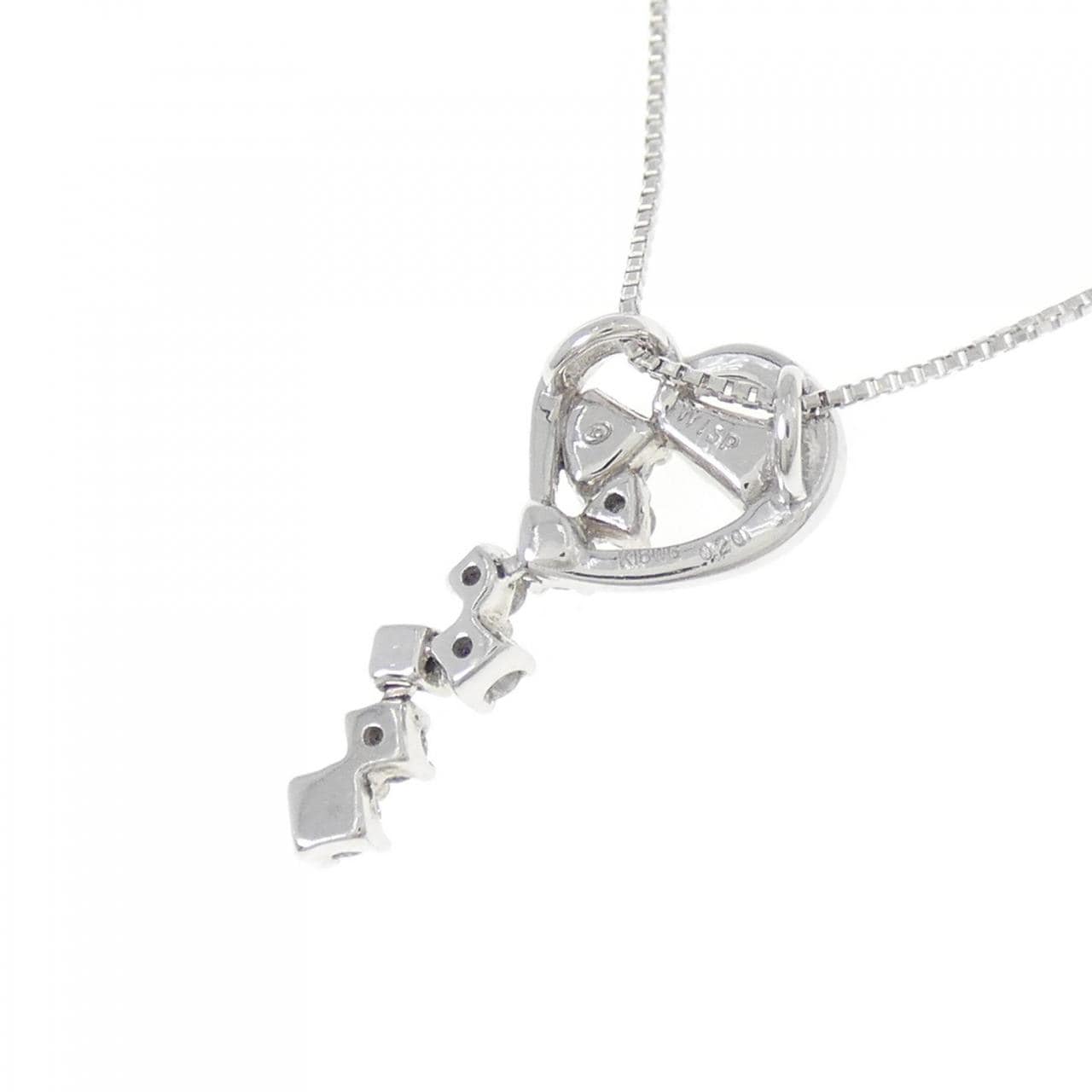K18WG ハート ダイヤモンド ネックレス 0.20CT