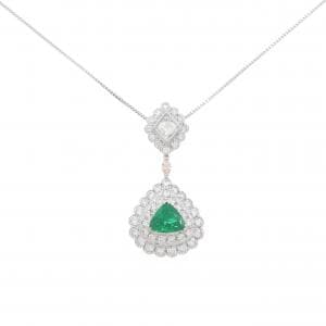 PT900/PT850 エメラルド ネックレス 0.74CT