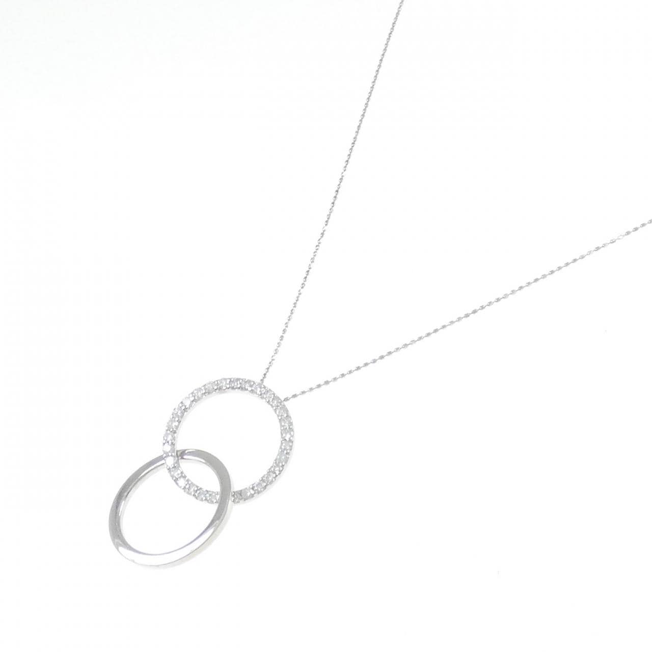 K18WG/750WG ダイヤモンド ネックレス 0.65CT