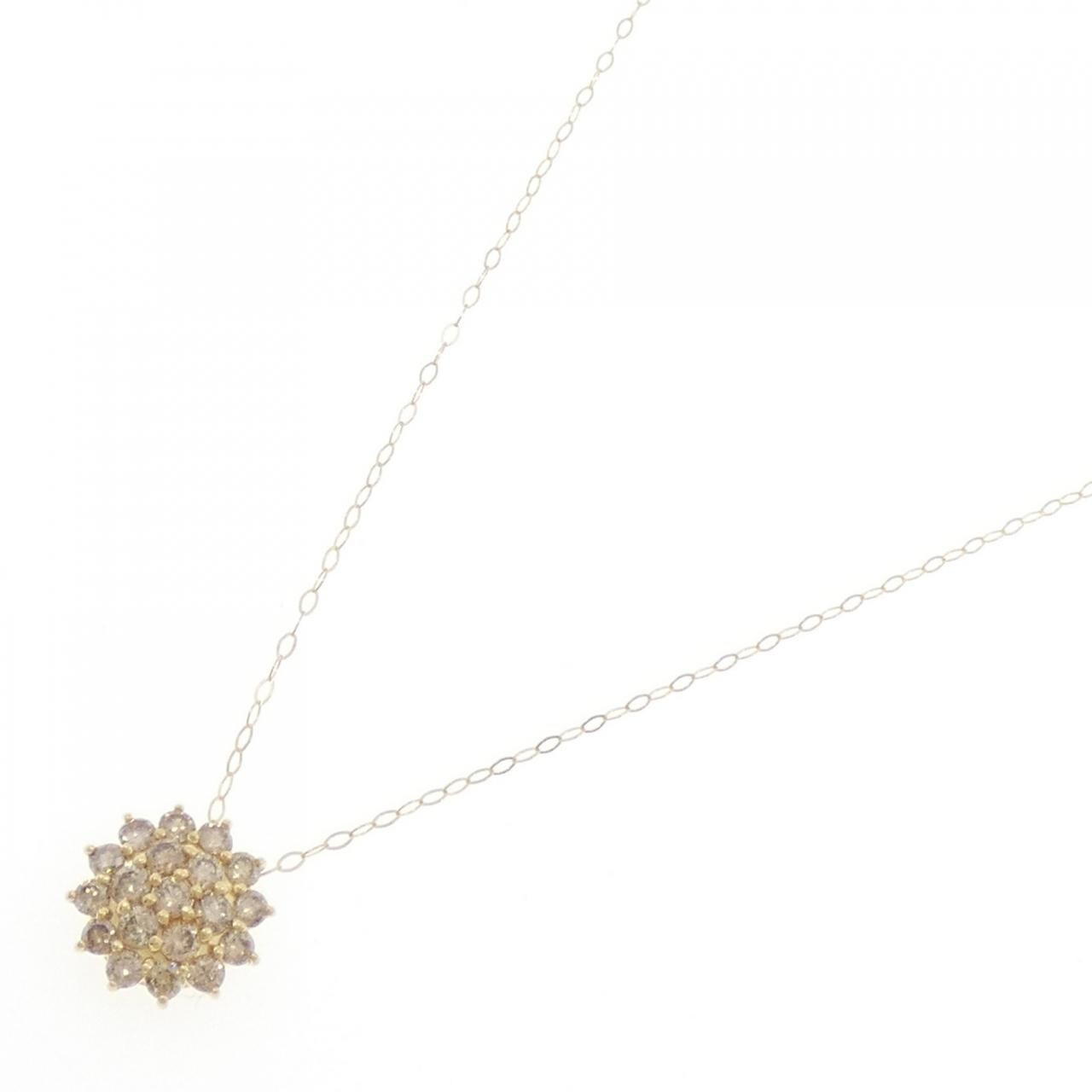 K18YG flower Diamond necklace 1.00CT