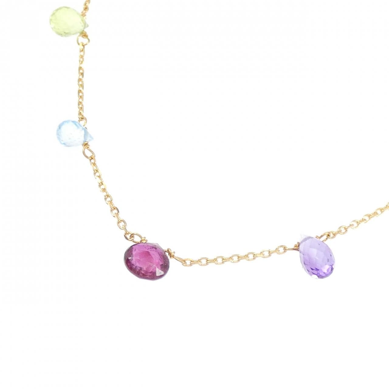 K18YG カラーストーン ネックレス