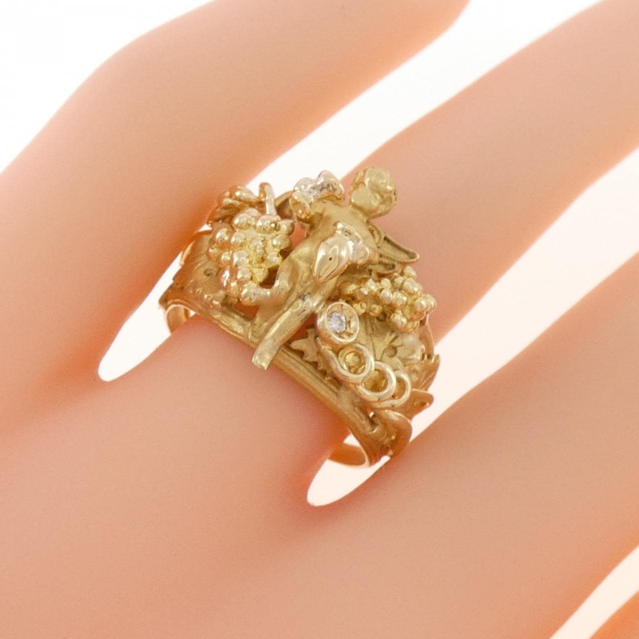 750YG Angel Diamond Ring