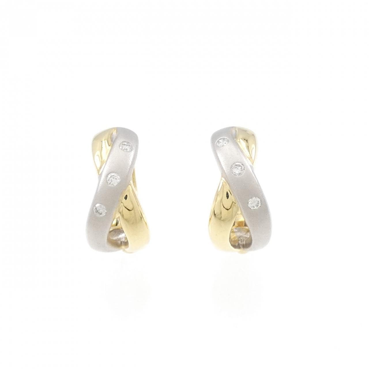 K18YG/K18WG ダイヤモンド イヤリング 0.10CT
