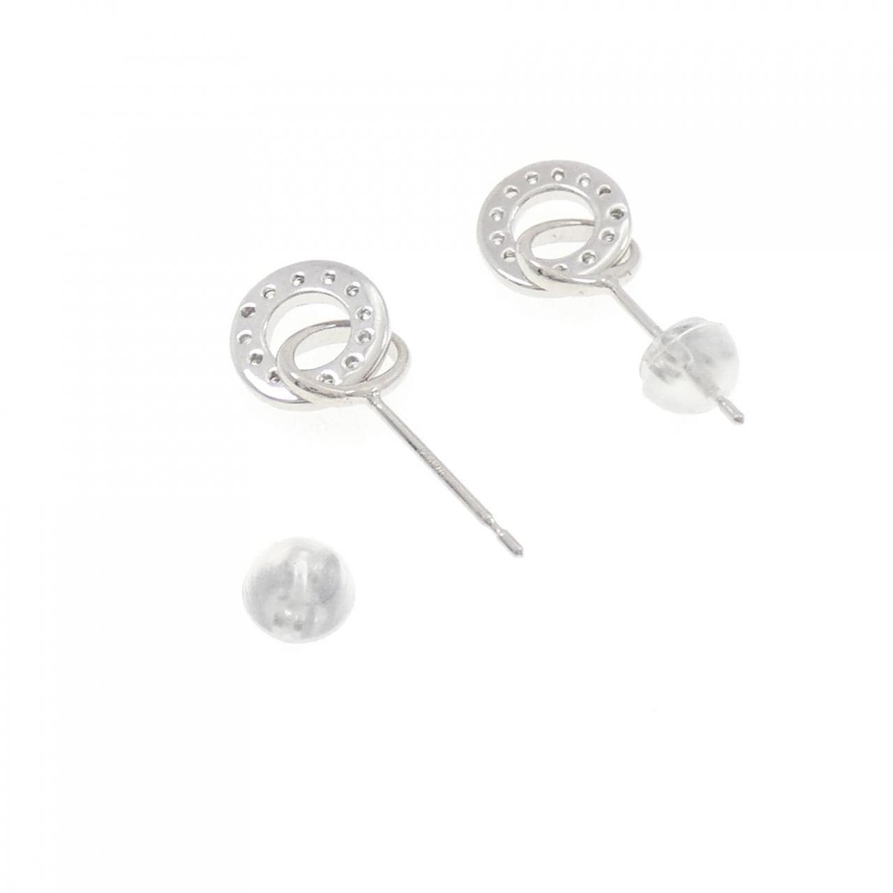 K14WG ダイヤモンド ピアス