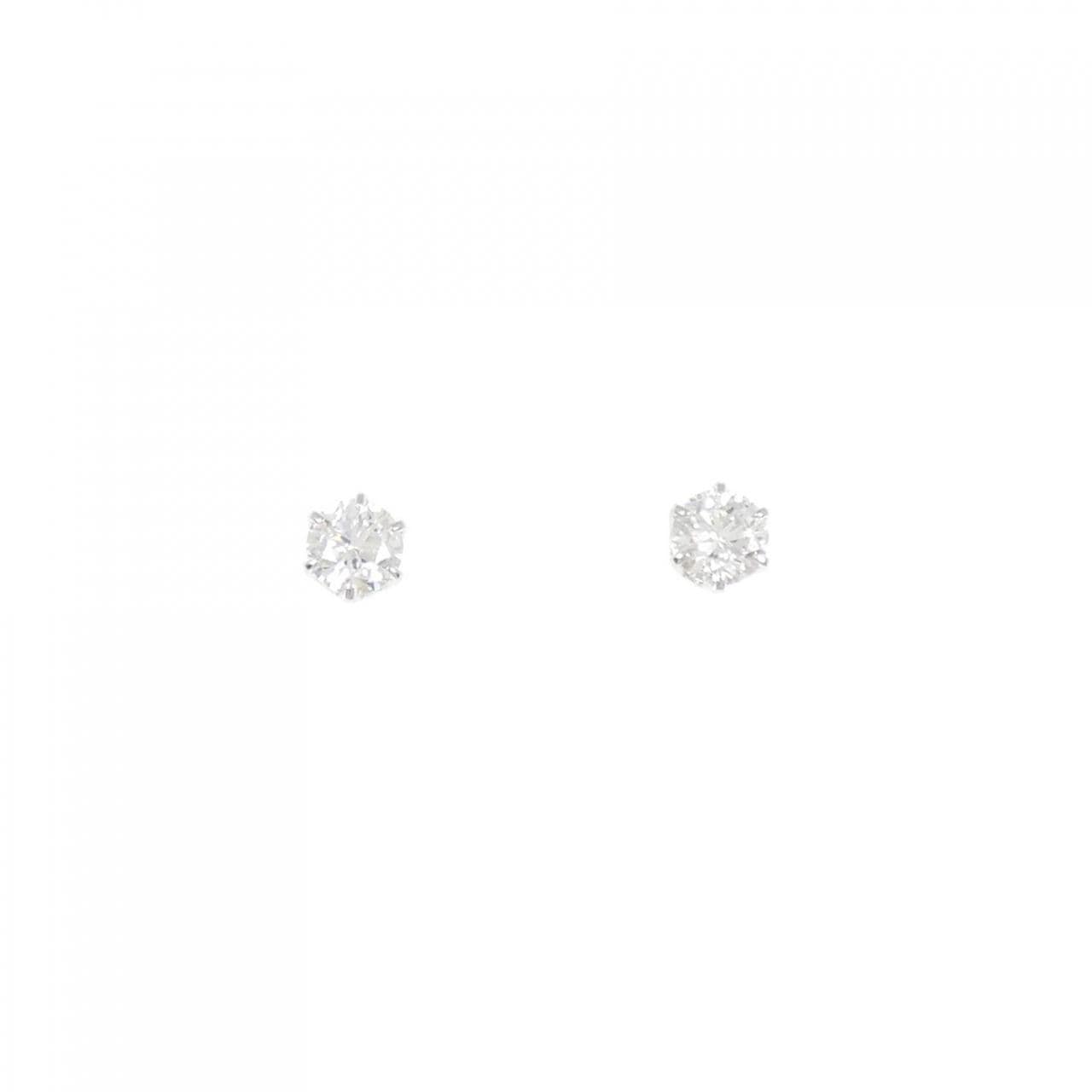 PT900 ソリティア ダイヤモンド ピアス 0.553CT