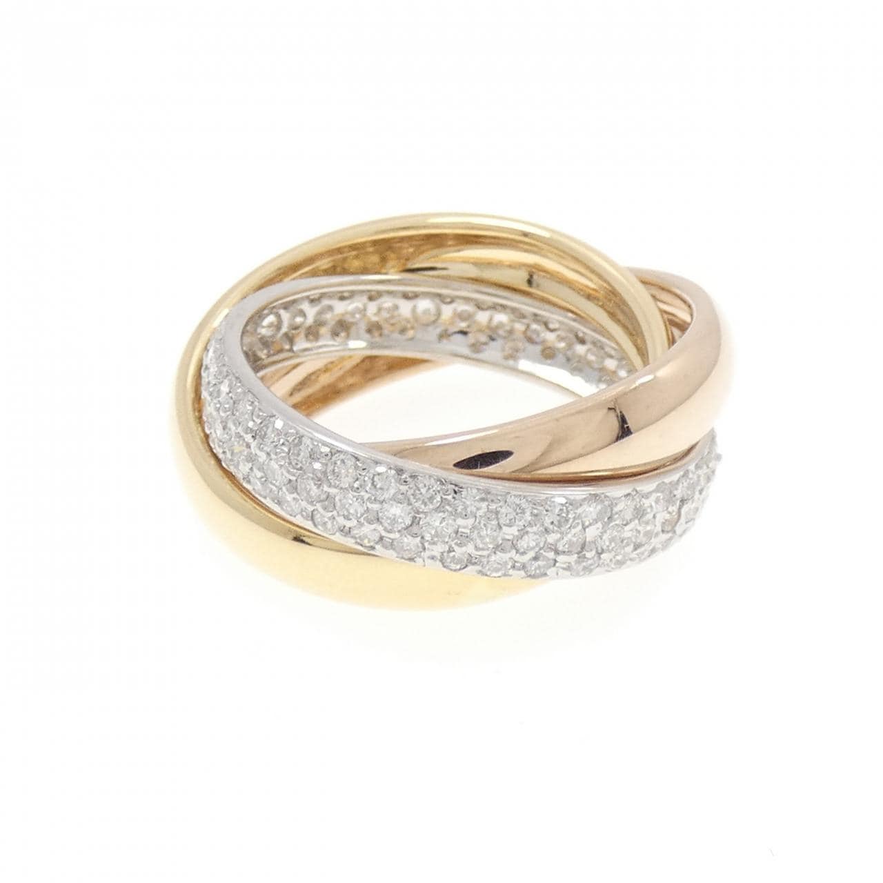 750スリーカラー ダイヤモンド リング 1.24CT