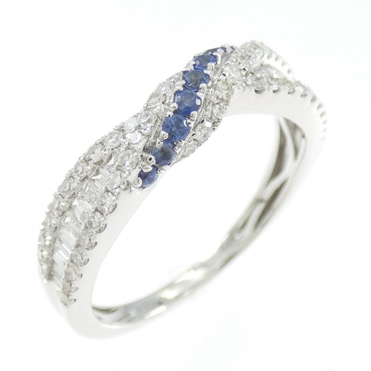 K18WG サファイヤ リング 0.10CT