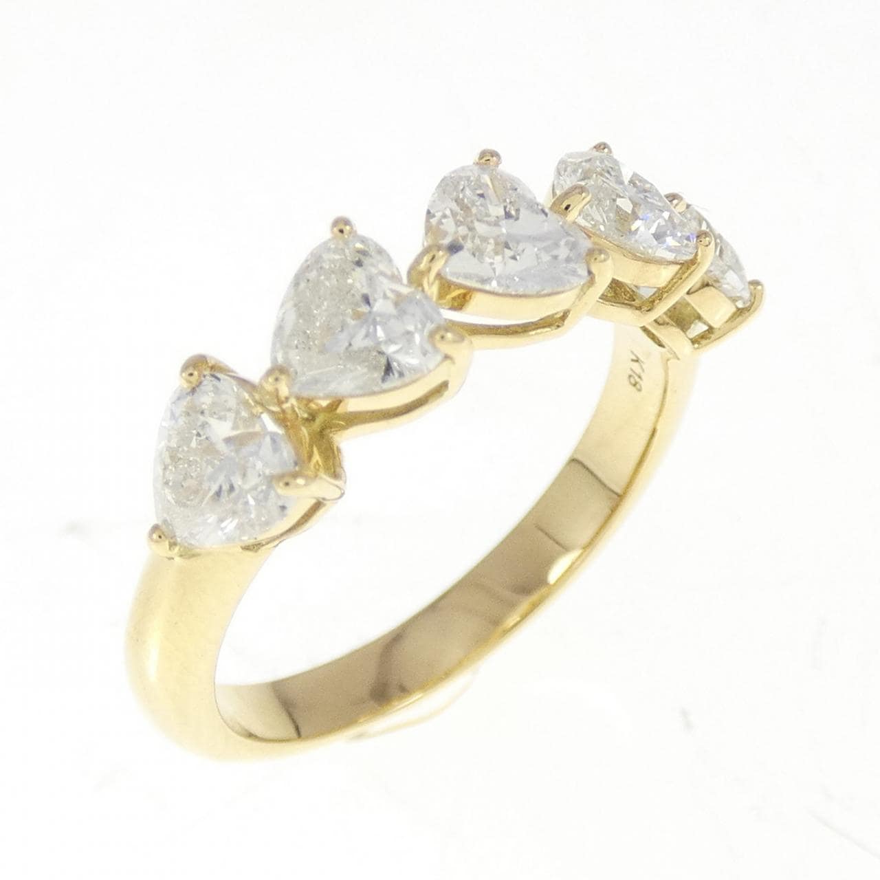 【新品】K18YG ダイヤモンド リング 1.515CT F SI1-2 ハートシェイプ