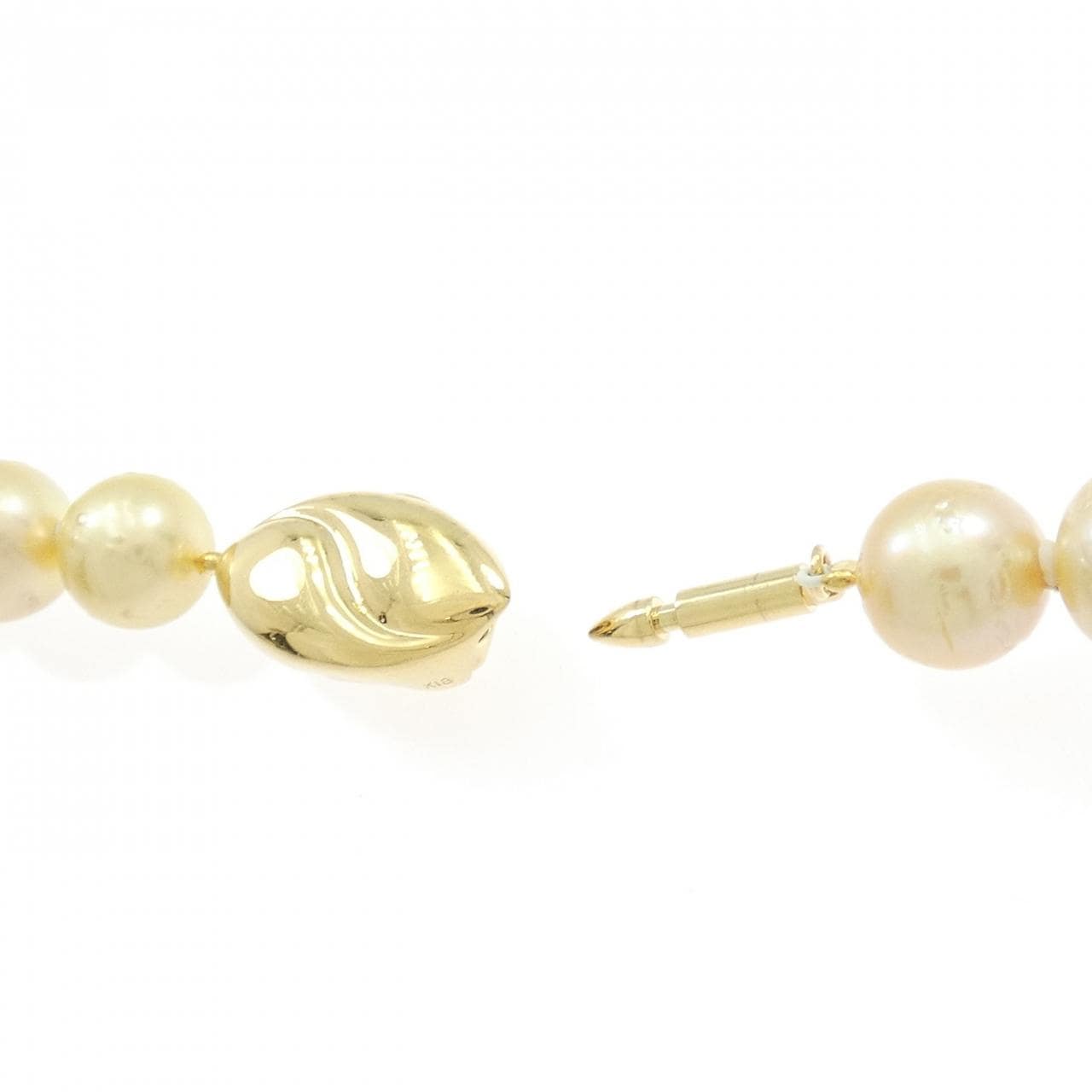 K18YG 白蝶パール ネックレス 8.5-12mm
