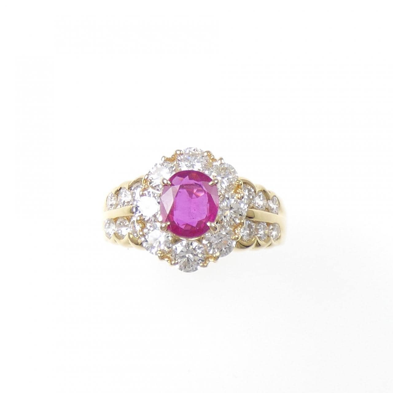 K18YG ルビー リング 0.76CT