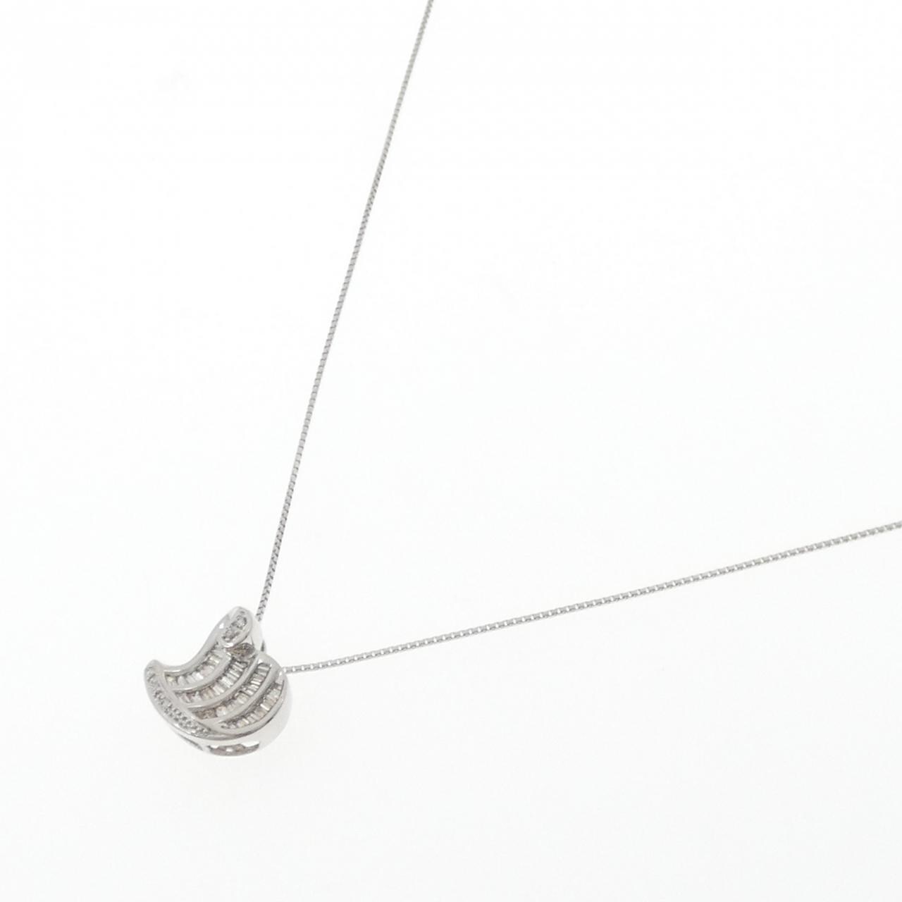 K18WG ハート ダイヤモンド ネックレス 0.50CT