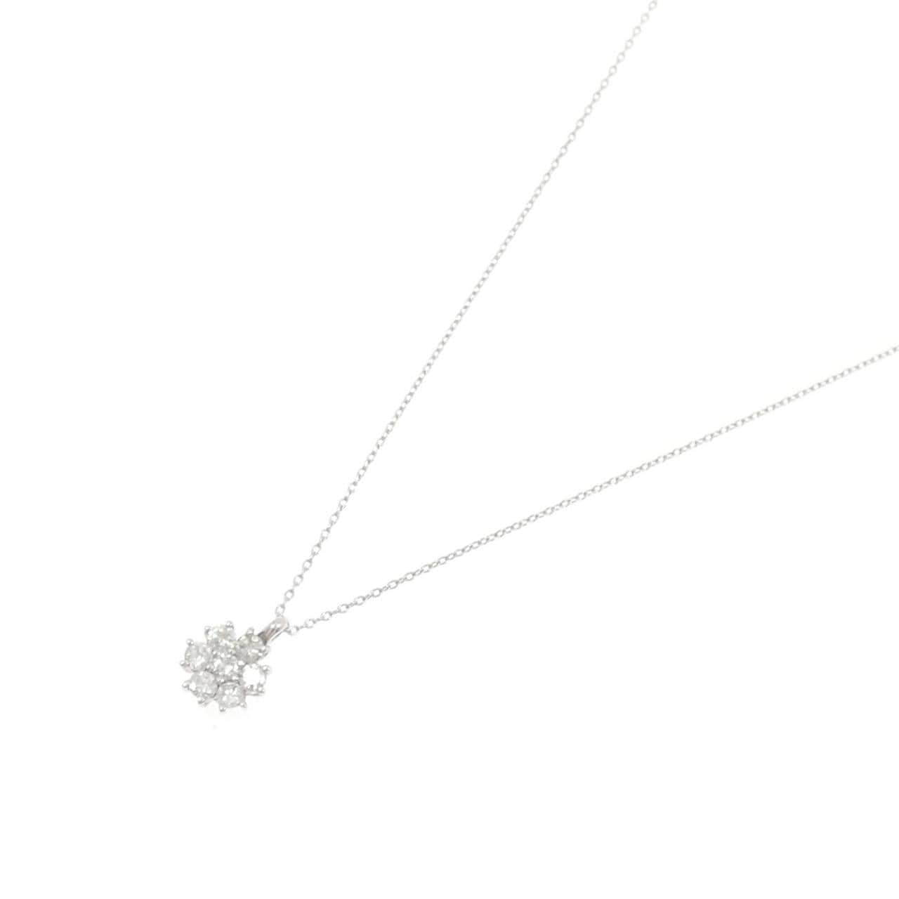 PT/PT850 フラワー ダイヤモンド ネックレス 0.50CT