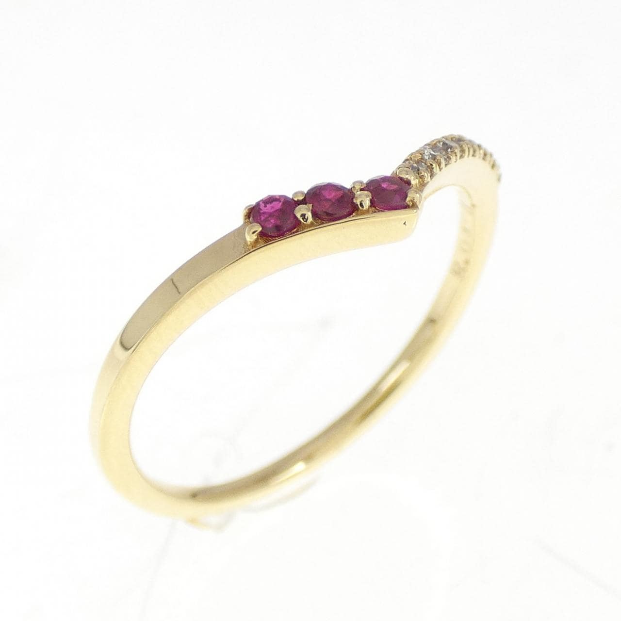 K18YG ルビー リング 0.04CT
