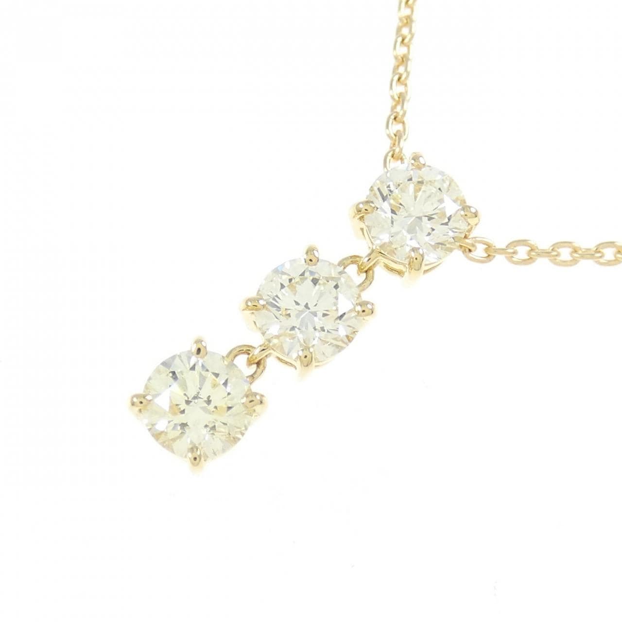 【リメイク】K18YG ダイヤモンド ネックレス 0.317CT 0.312CT 0.324CT VLY SI1 VG-GOOD