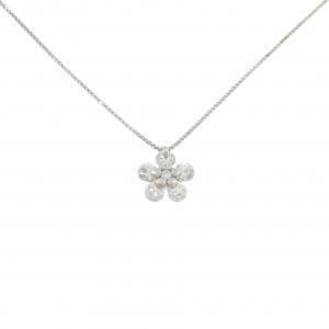 PT900/PT850 フラワー ダイヤモンド ネックレス 1.00CT