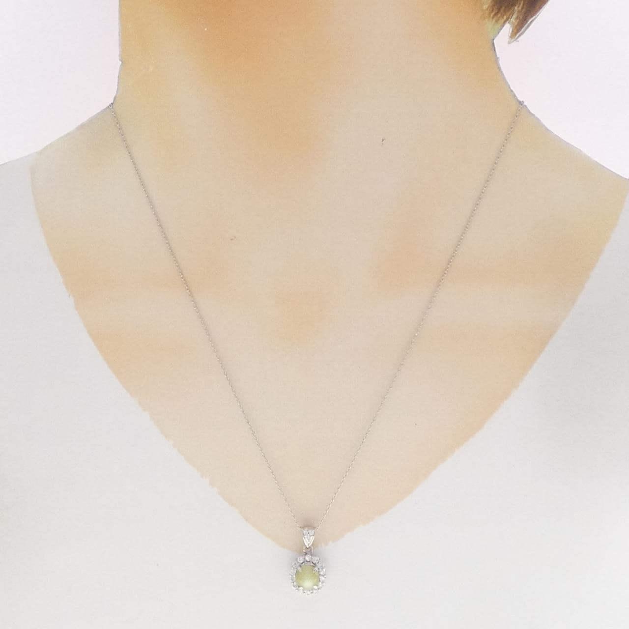 PT900/PT850 クリソベリルキャッツアイ ネックレス 2.08CT