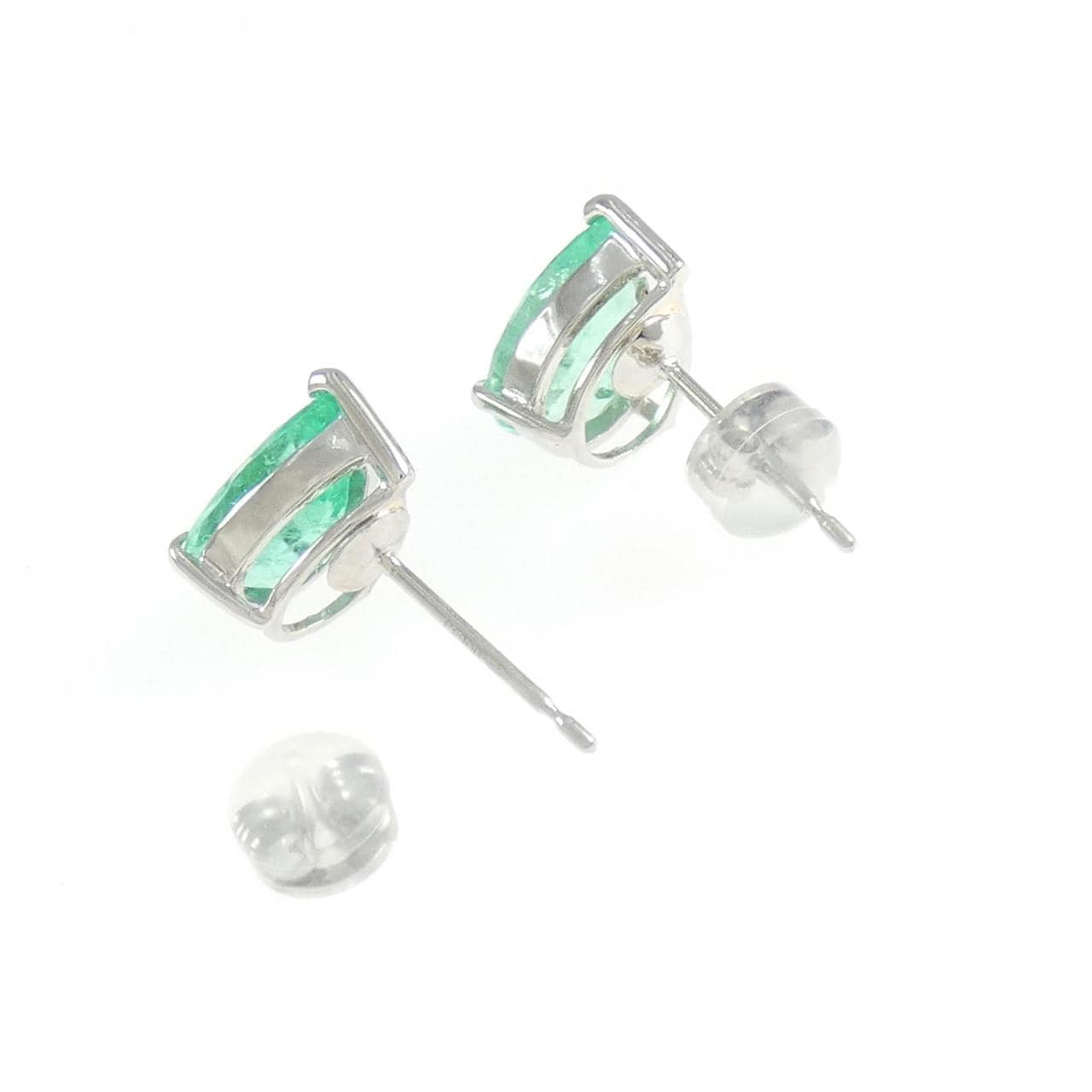 PT900 エメラルド ピアス 3.2CT