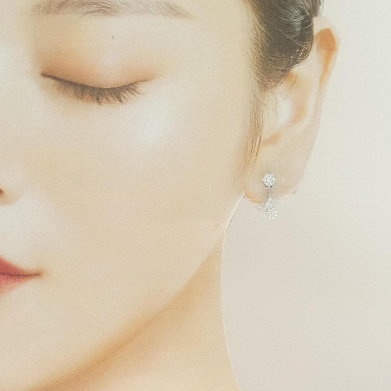 K18WG ダイヤモンド ピアス 0.50CT