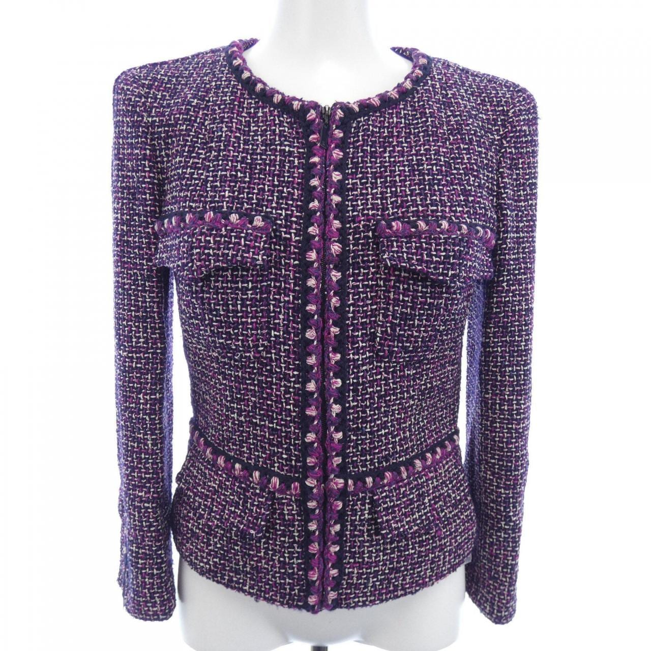 【ヴィンテージ】シャネル CHANEL P21418V12425 03P ノーカラージャケット