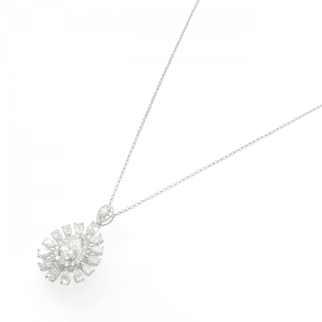 PT900/PT850 ダイヤモンド ネックレス 0.587CT G I1 ペアシェイプ