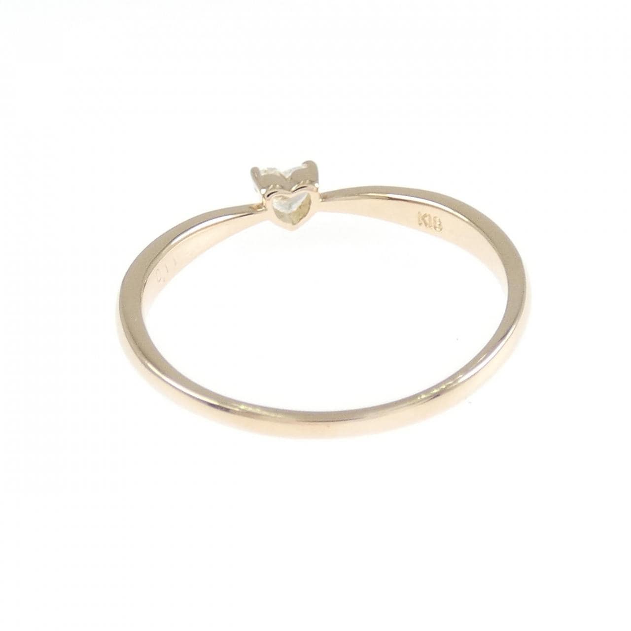 K18PG ハート ダイヤモンド リング 0.11CT