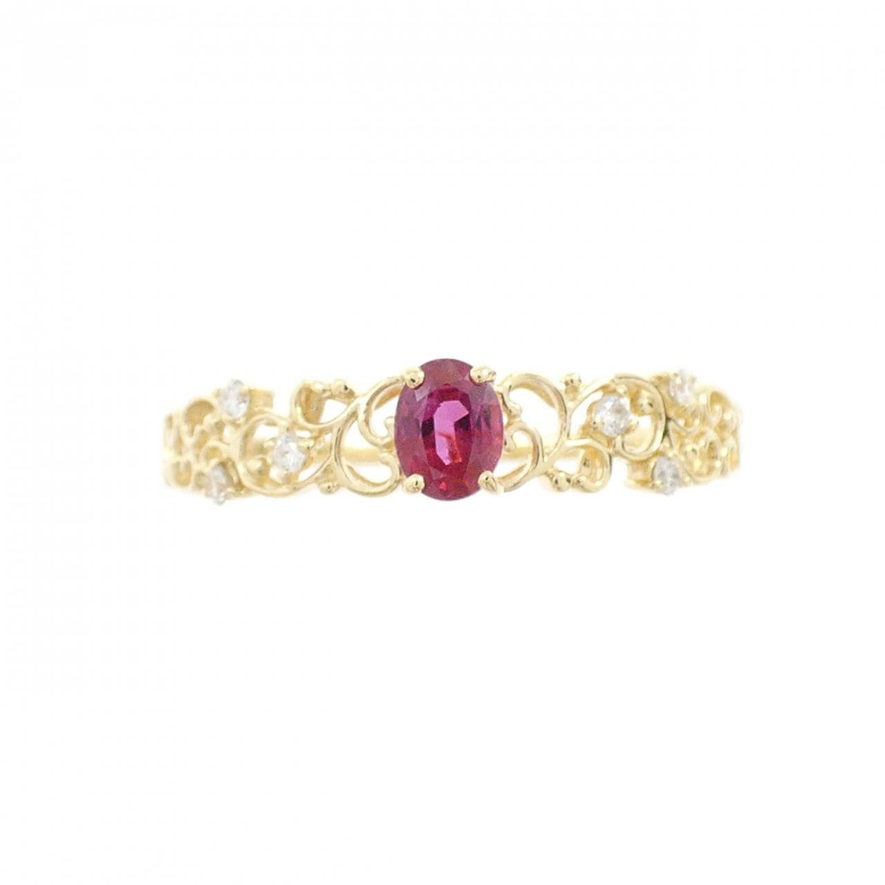 K18YG ルビー リング 0.26CT