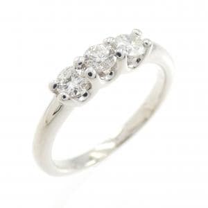 K18WG スリーストーン ダイヤモンド リング 0.30CT