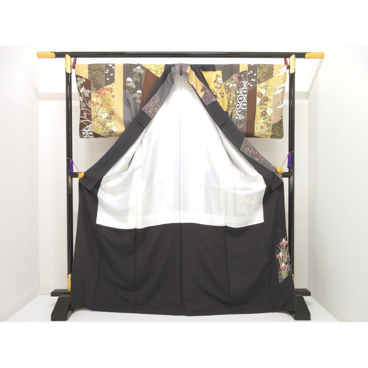 【未使用品】訪問着　友禅金彩加工　刺繍入り