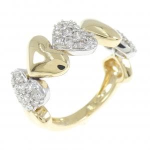 K18YG/K18WG ハート ダイヤモンド リング 0.55CT