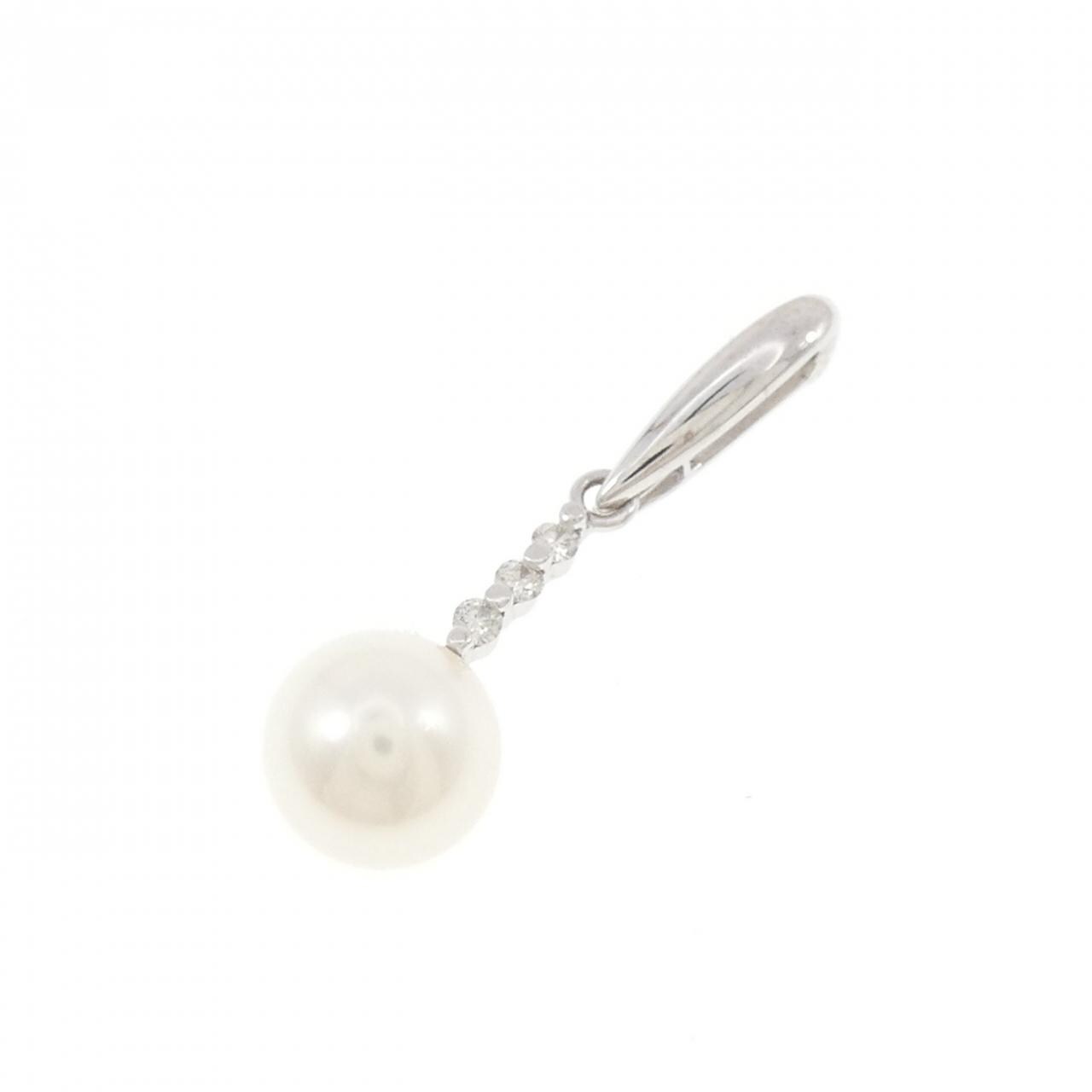 K18WG アコヤパール ピアス 7.6mm