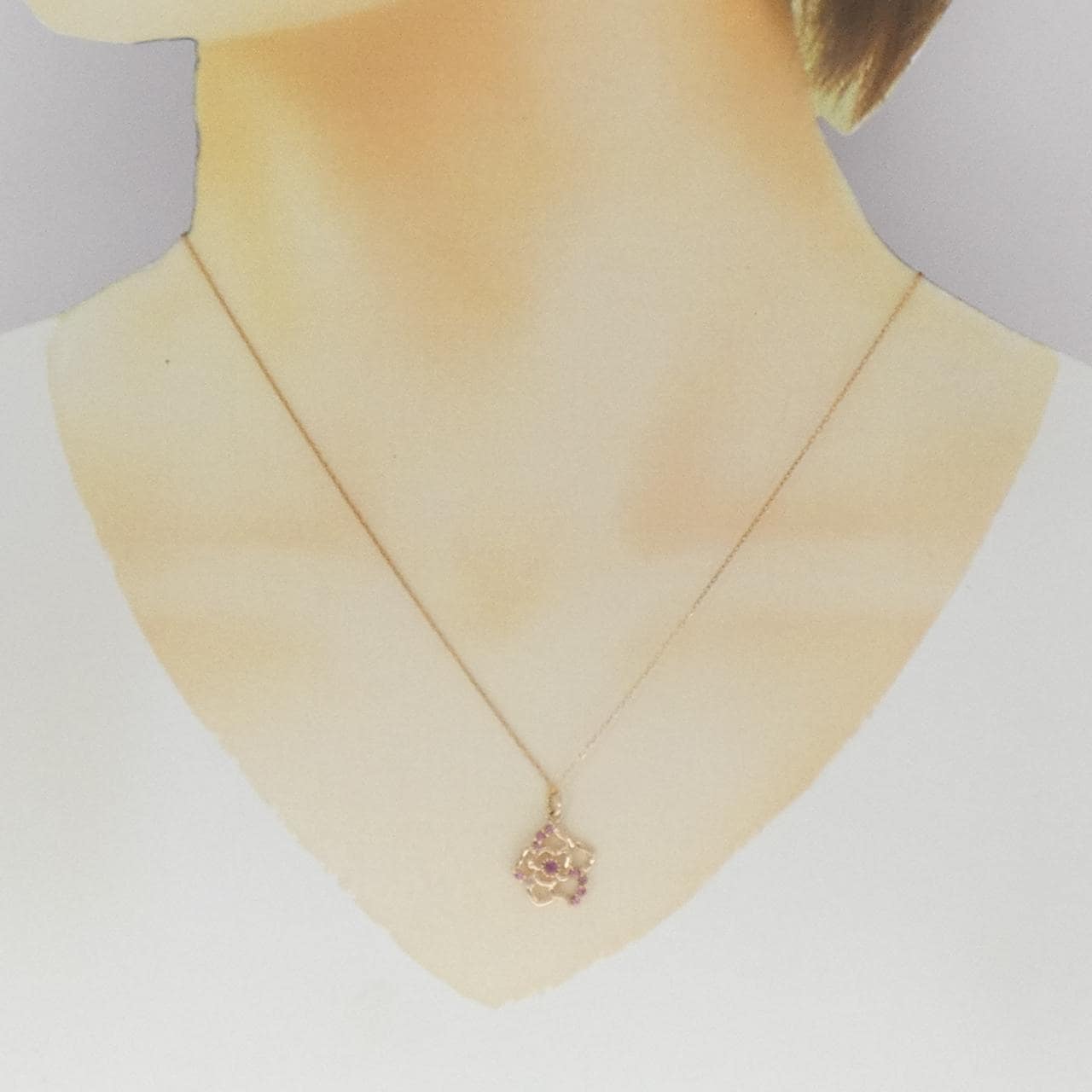 K10PG ローズ ガーネット ネックレス