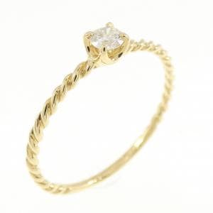 【新品】K18YG ソリティア ダイヤモンド リング 0.093CT