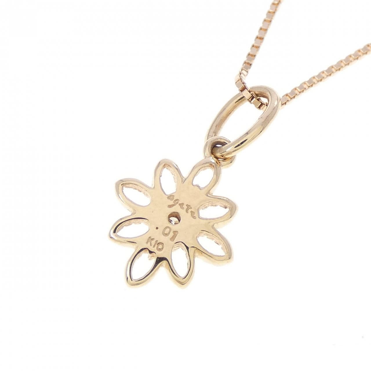 アガット ダイヤモンド ネックレス 0.01CT
