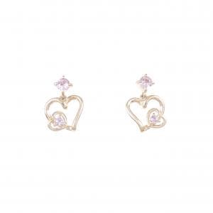 K10PG ハート サファイヤ ピアス