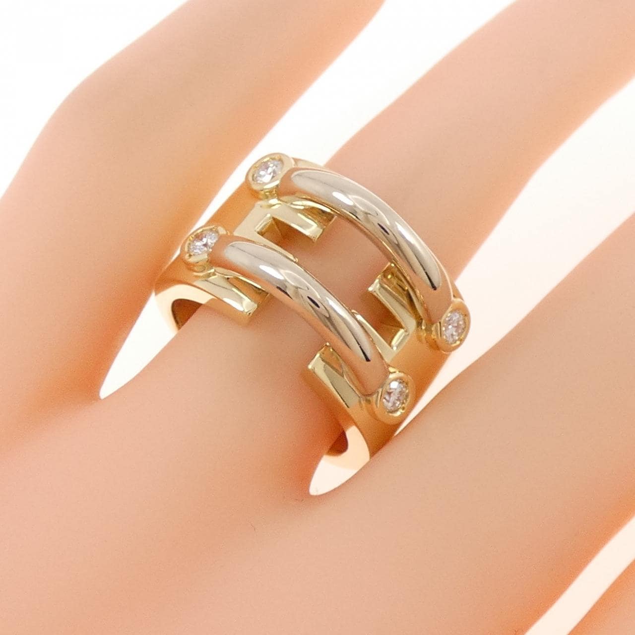 K18YG/K18WG ダイヤモンド リング 0.23CT