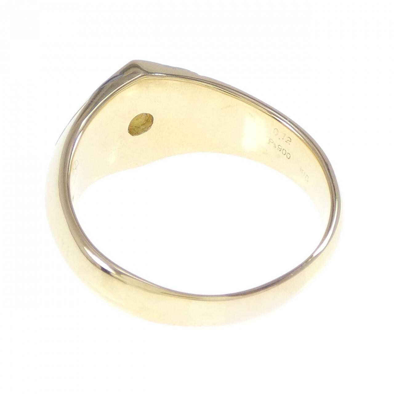 K18YG/PT900 ダイヤモンド リング 0.12CT