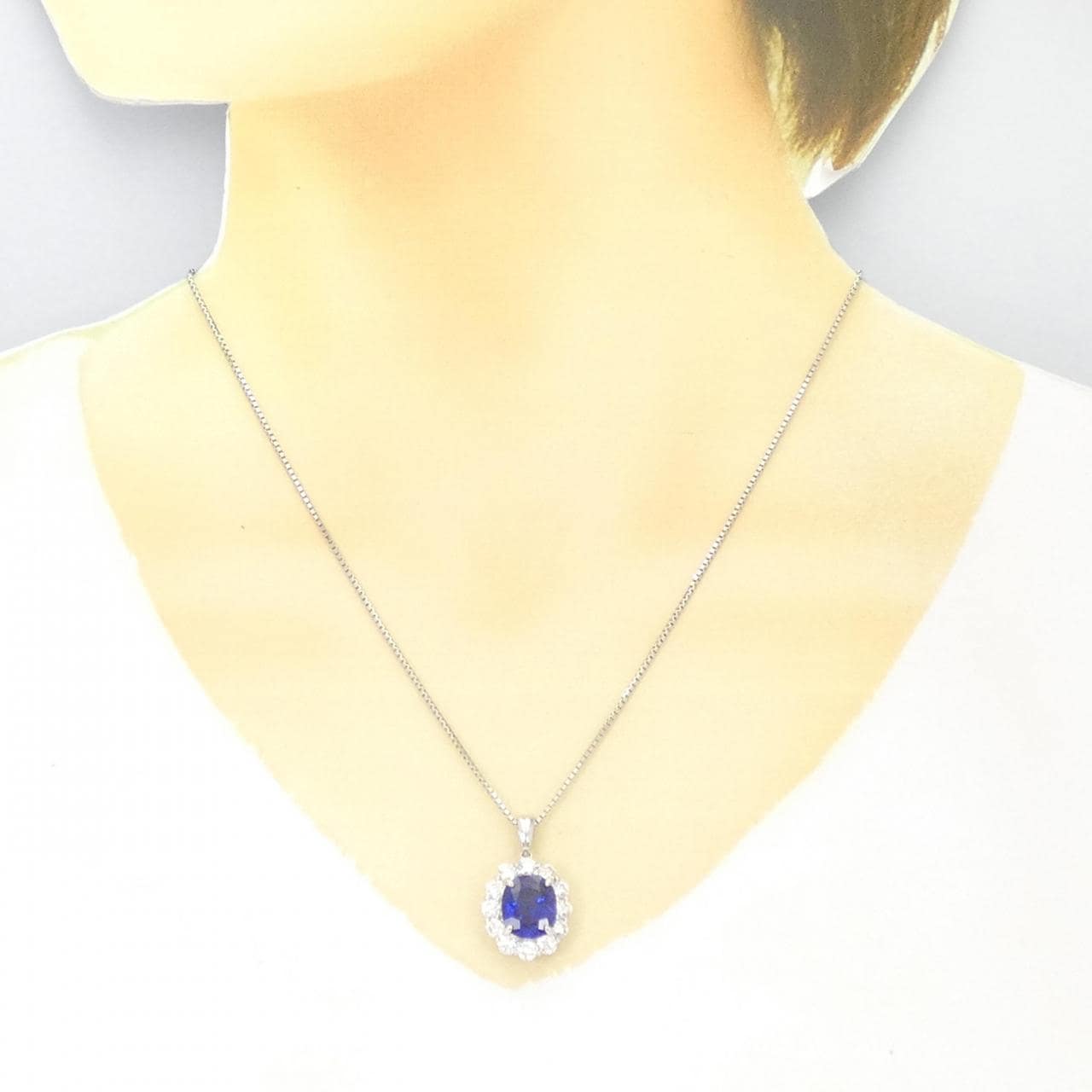 [Remake] PT Sapphire Necklace 4.68CT Made in Sri Lanka