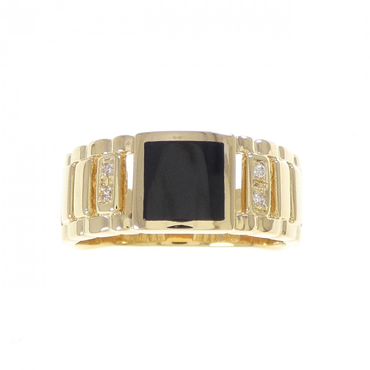 【新品】K18YG オニキス リング