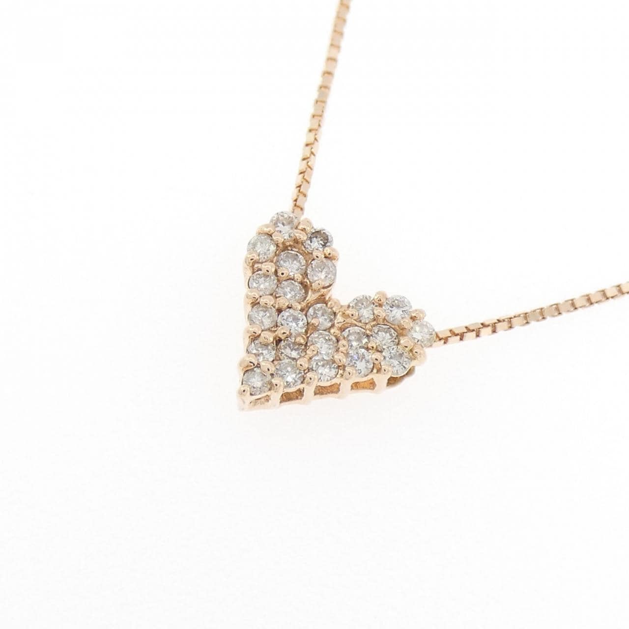 K10PG ハート ダイヤモンド ネックレス 0.15CT