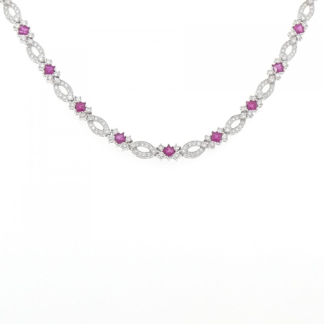 750WG ルビー ネックレス 6.00CT