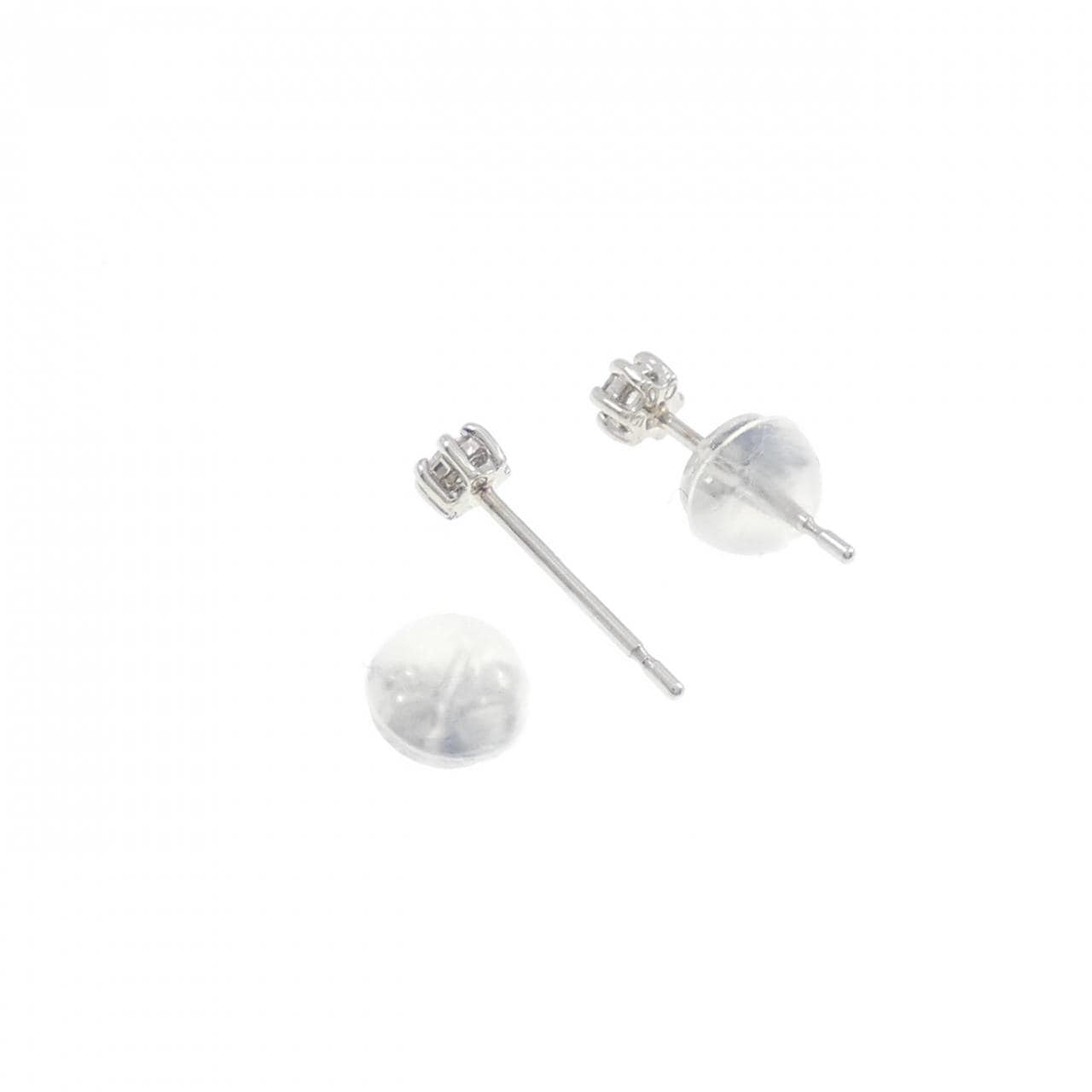 PT900 ソリティア ダイヤモンド ピアス 0.10CT