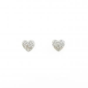 K18WG ハート ダイヤモンド ピアス 0.20CT