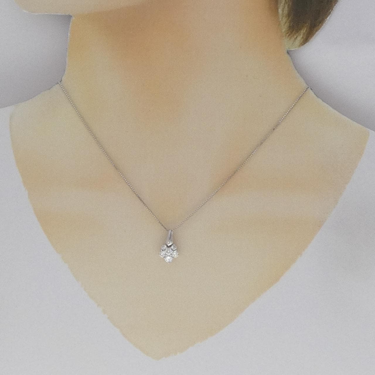 K18WG ダイヤモンド ネックレス 0.58CT