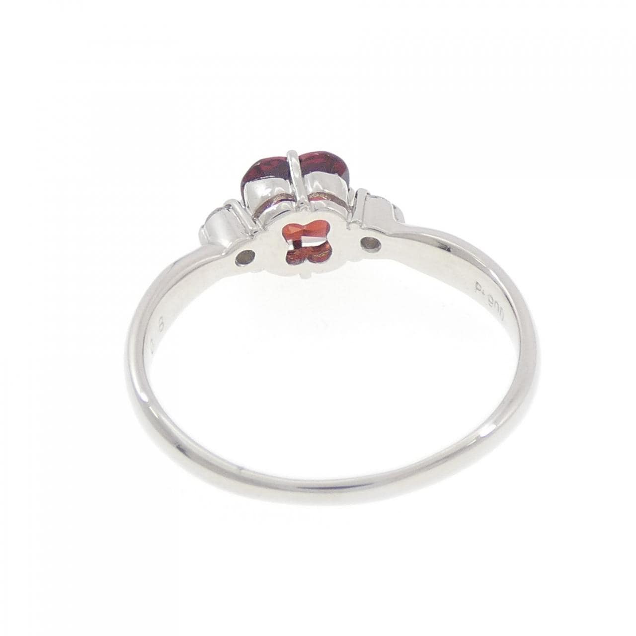 PT900 フラワー ガーネット リング