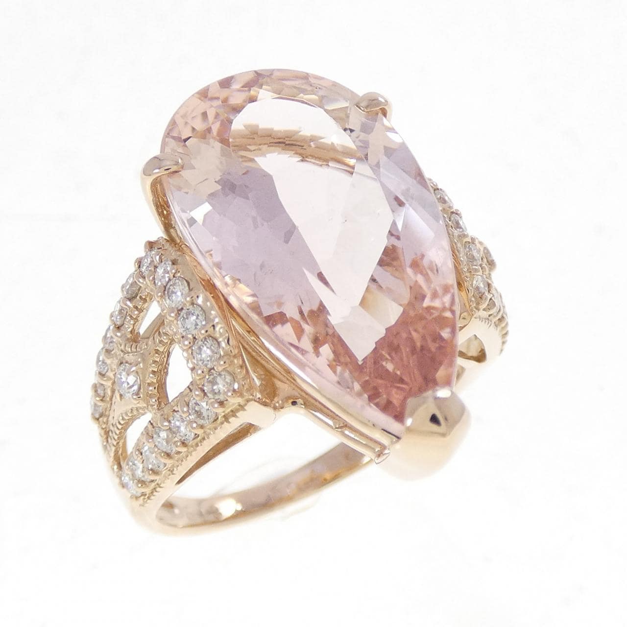 K18PG モルガナイト リング 8.13CT