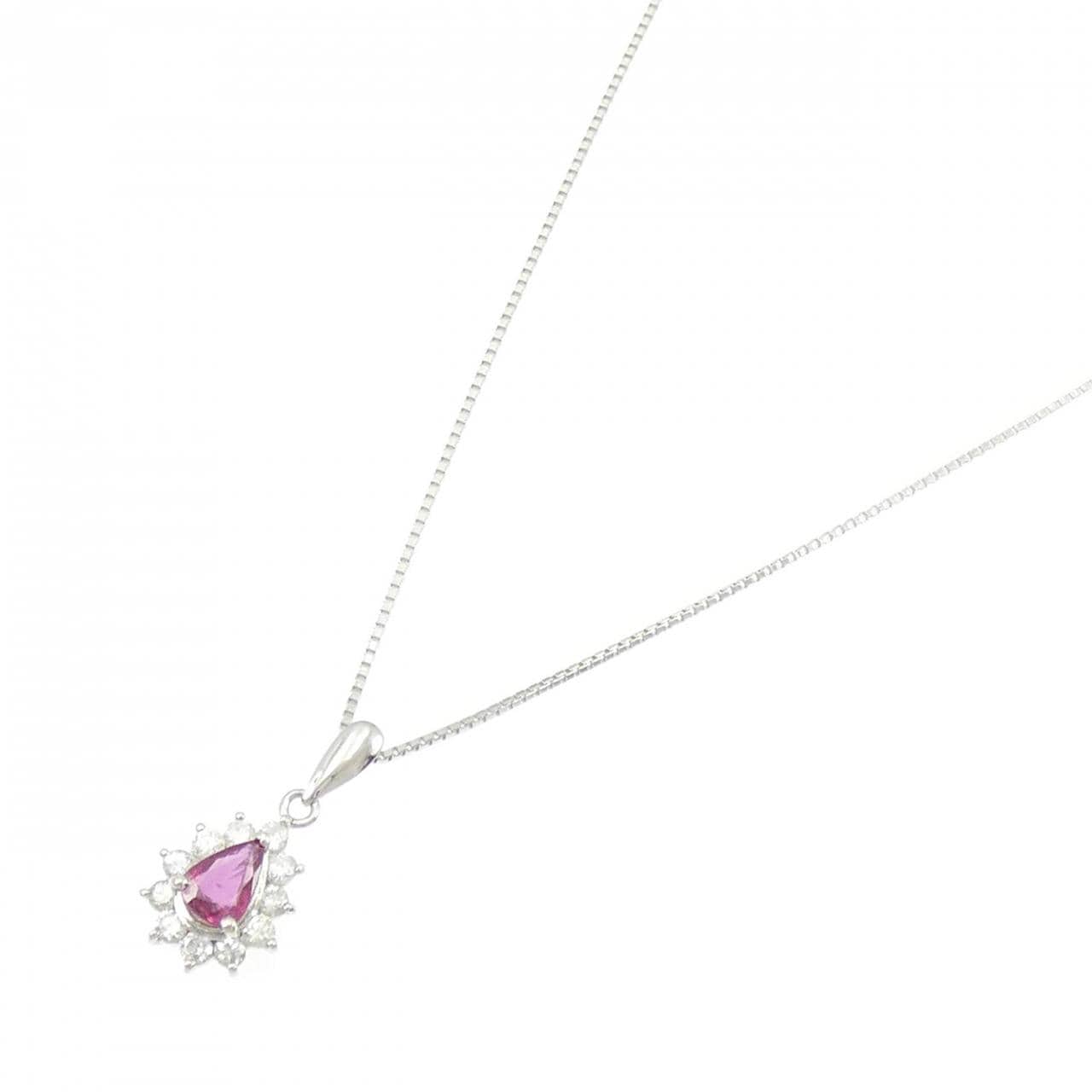 PT850 ルビー ネックレス 0.47CT
