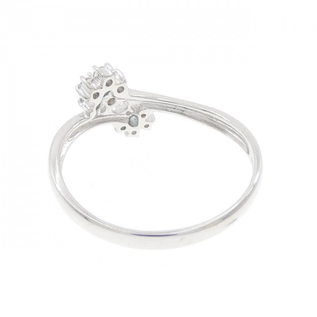 K18WG フラワー トルマリン リング