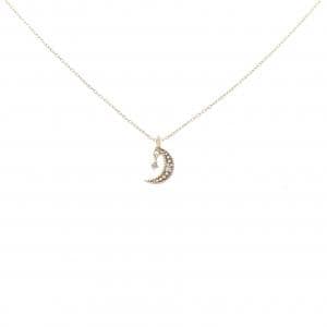 K10YG ムーン ダイヤモンド ネックレス 0.01CT