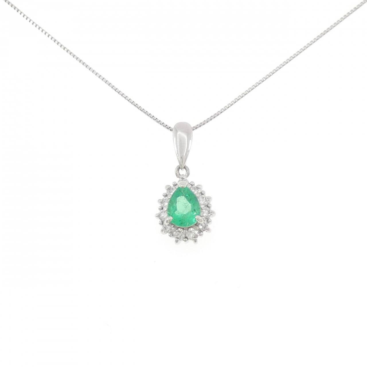 PT900/PT850 エメラルド ネックレス 0.52CT
